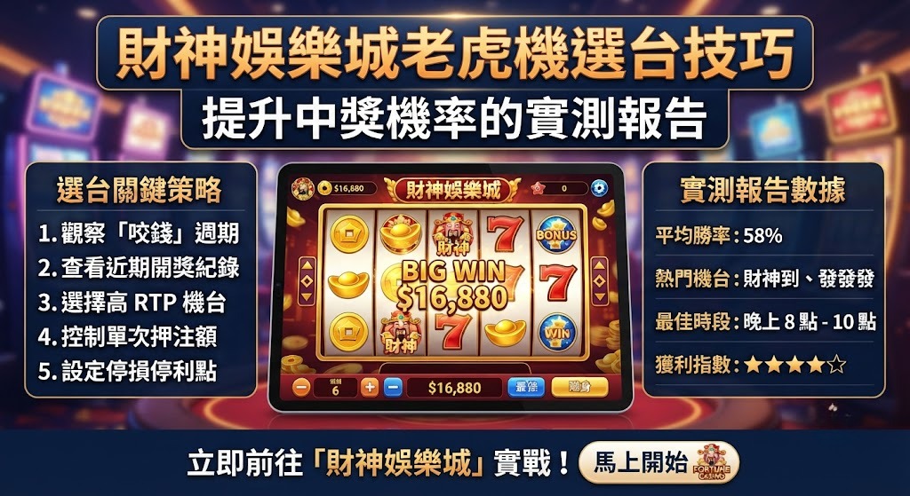 老虎機選台技巧:提升中獎機率的實測報告